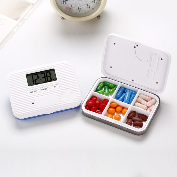 6 Grid Pill Box Digital Medicine Storage Box Smart Electronic Timing Reminder Pillbox Alarm Timer Pills