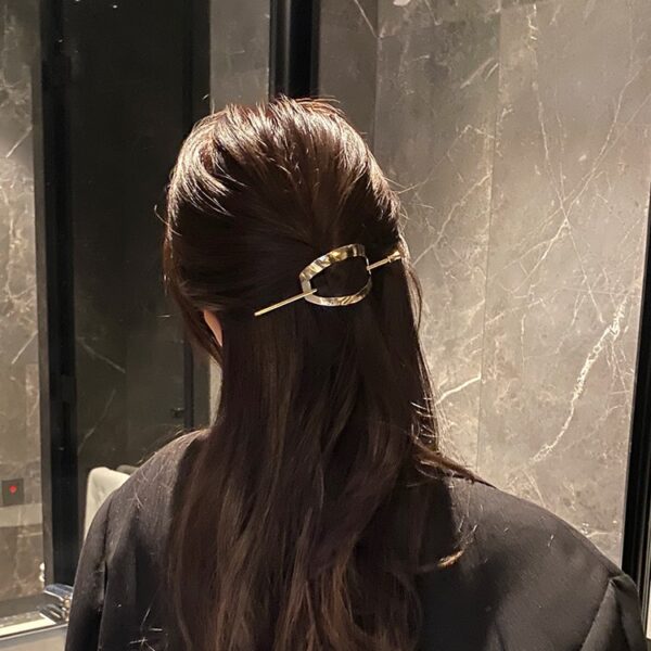 Aomu 2020 moda vintage metal geométrico oco redondo quadrado varas de cabelo grampo de cabelo acessórios para cabelo 3