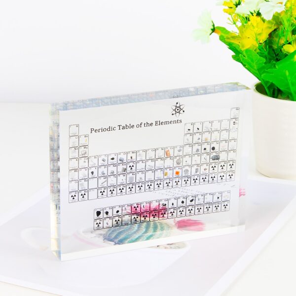 Acrylic Periodic Table Display With Real Elements Kids Teaching School Day Birthday Gifts Chemical Element Display 5