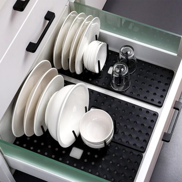 Adjustable Dishes Drying Rack Holder Basket Plated Iron Home Dishes Kitchen Storage Rack Sink Dish Drainer 1