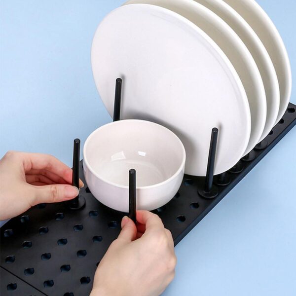Adjustable Dishes Drying Rack Holder Basket Plated Iron Home Dishes Kitchen Storage Rack Sink Dish Drainer 4