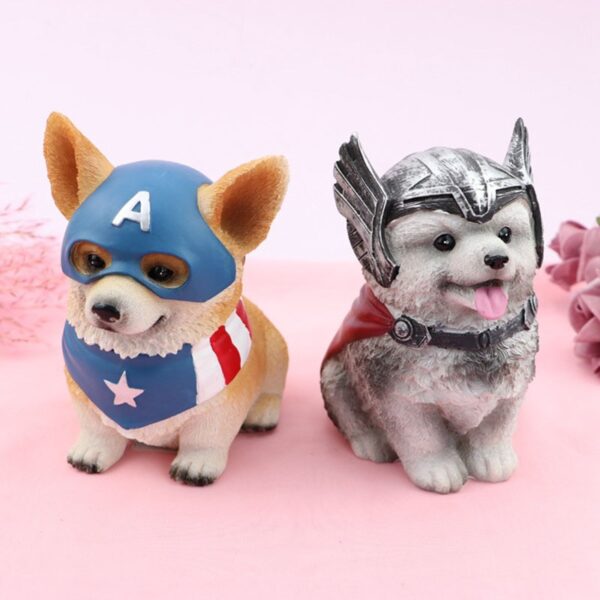 Avenge Corgi Pet Dog Ornament Piggy Bank Cute Animal Decoration Gift Auto Interior Resin Dog Craft 1