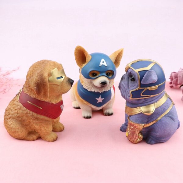 Avenge Corgi Pet Dog Ornament Piggy Bank Cute Animal Decoration Gift Car Interior Resin Dog Craft 2