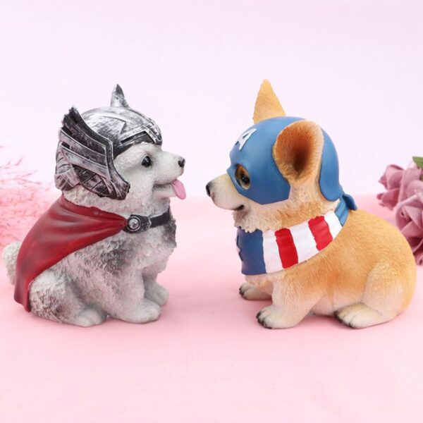 Avenge Corgi Pet Dog Ornament Piggy Bank Cute Animal Decoration Gift Auto Interior Resin Dog Craft 3