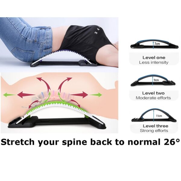 Back Stretcher Massager Fitness Gym Equipment For Home Stretch Equipment Lumbar Support Relaxation Spine Pain Relieve 3
