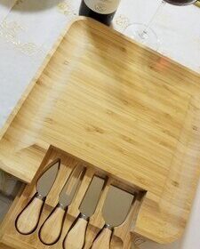 Bamboo Cheese Board Cutlery Set - image 6