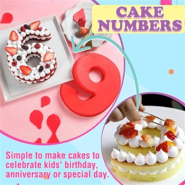 Birthday Number Silicone Cake Mold Pizza Pan Baking Chocolate Cookie Dessert Bread Kitchen DIY Mould 0 3