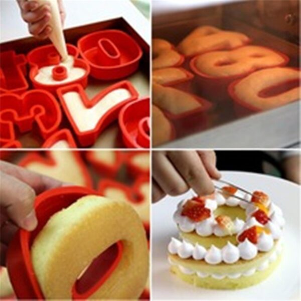 Birthday Number Silicone Cake Mold Pizza Pan Baking Chocolate Cookie Dessert Bread Kitchen DIY Mould 0 5