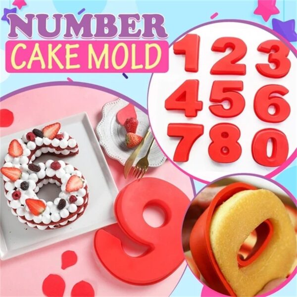 Birthday Number Silicone Cake Mold Pizza Pan Baking Chocolate Cookie Dessert Bread Kitchen DIY Mould 0