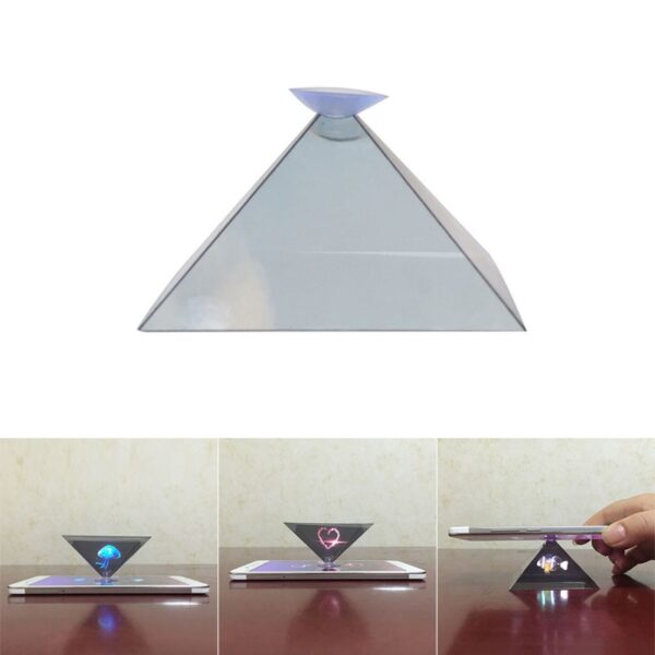 Dropshipping 3D Hologram Pyramid Display Projector Video Stand Gerdûnî Ji bo Têlefona Hêja 8899 2