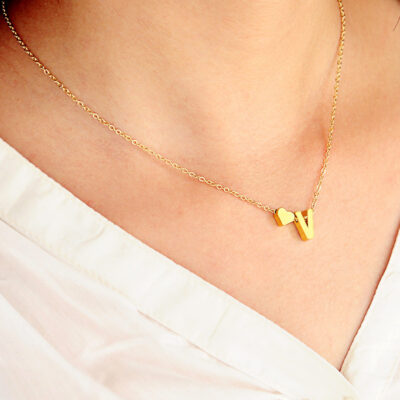 Modni maleni fino srce početna ogrlica personalizirano slovo ogrlica Ime Nakit za ženske dodatke djevojka poklon 1