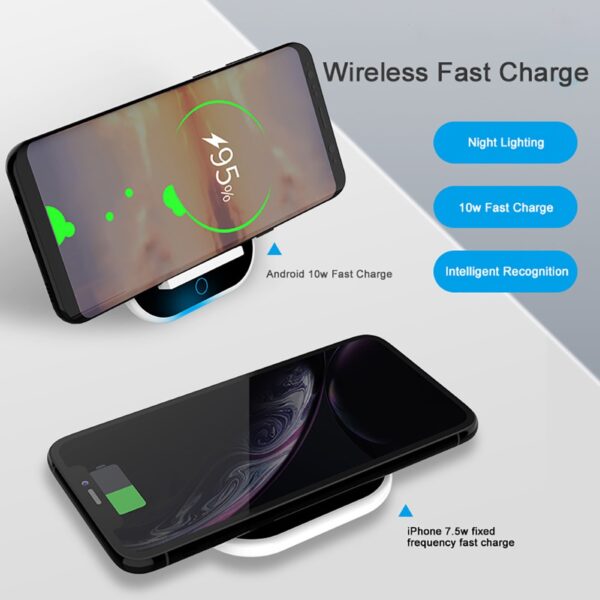 Επιτραπέζια λάμπα Fast Qi Wireless Charger για iPhone SE2 8Plus X XR XS 11 PRO Max 1