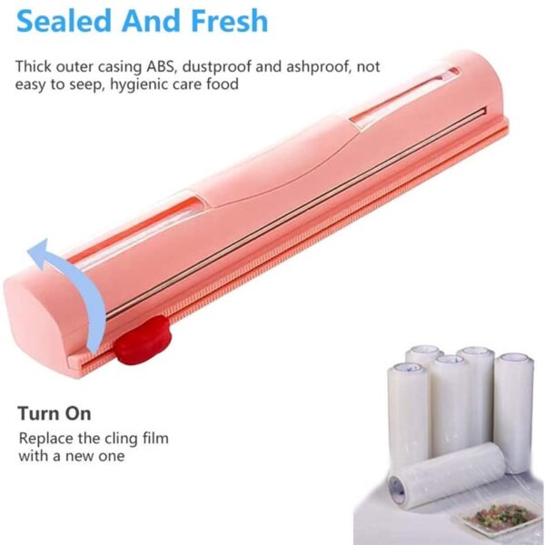 Food Wrap Dispenser Cutter Kitchen Tool Foil Cling Film Wrap Dispenser Plastic Sharp Cutter Storage Holder 2