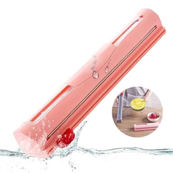 Food Wrap Dispenser Cutter Kitchen Tool Foil Cling Film Wrap Dispenser Plastic Sharp Cutter Storage Holder 3