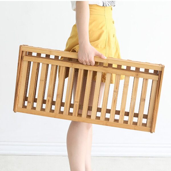 Free installation folding multi layer shoe rack simple household economic racks dormitory door storage rack bamboo 4