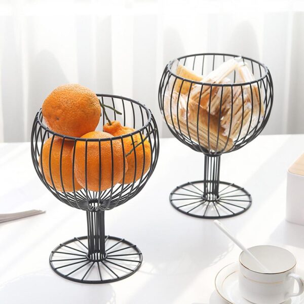 Fruit Basket Container Bowl Metal Wire Basket Kitchen Drain Rack Fruit Vegetable Storage Holder Snack Tray 1