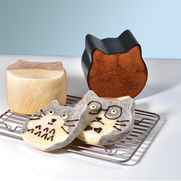 日本の猫のトーストボックス型滑らかでノンスティックなデザインのパン焼き用品がかわいい猫を作ります1