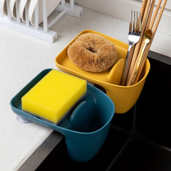 Kitchen Sink Storage Basket Suction Cup Sponge Racks Debris Storage Baskets J2Y 2