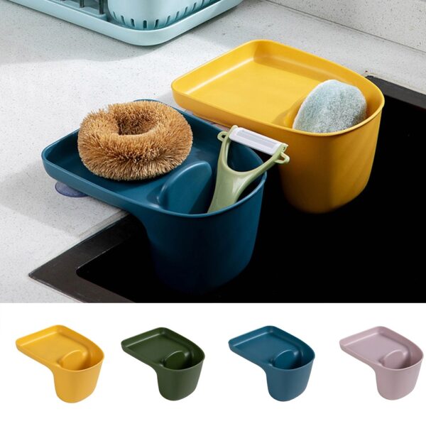 Kitchen Sink Storage Basket Suction Cup Sponge Racks Debris Storage Baskets J2Y