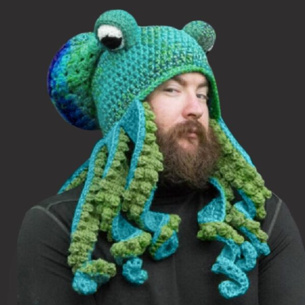 Knit Octopus Hats Beard Hand Weave Wool Christmas Cosplay Party Funny Tricky Headwear Warm Winter Men 1.jpg 640x640 1