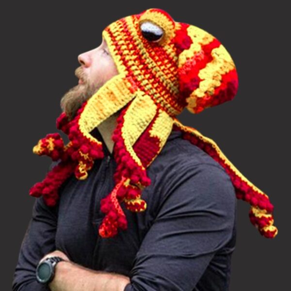 Knit Octopus Hats Beard Hand Weave Wool Christmas Cosplay Party Funny Tricky Headwear Warm Winter Men 5.jpg 640x640 5