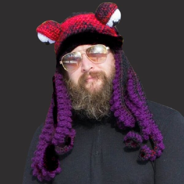Pletené čiapky chobotnice Brada Ruka Tkanie Vlna Vianočný Cosplay Párty Zábavný Tricky Pokrývka hlavy Teplá zima Muži 6.jpg 640x640 6