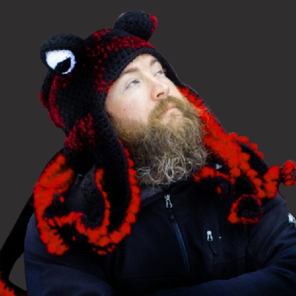 Pletené čiapky chobotnice brada ruka tkanie vlna vianočný cosplay večierok vtipné zložité pokrývky hlavy teplá zima