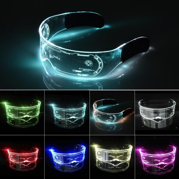 Gloiní Luimneach faoi stiúir Solas Suas Teicneolaíocht Visor Eyeglasses Glowing Do Bharra KTV Oíche Shamhna Breithlá Nollag