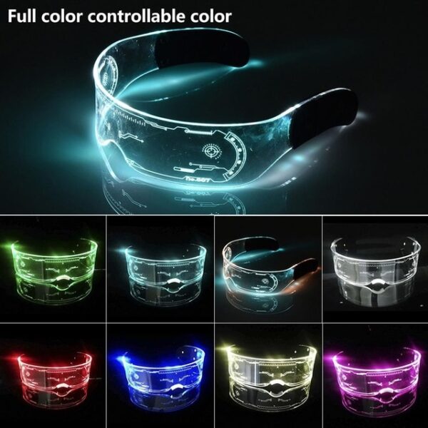 LED Luminous Glasses Light Up Visor Eyeglasses Technology Glowing Glasses For Bar KTV Halloween Christmas