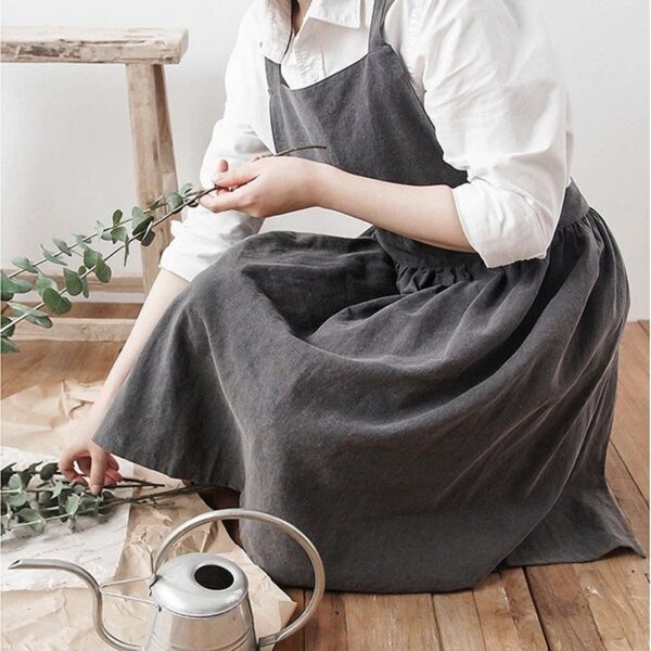 Stile nordico della gonna della signora delle donne Raccogli la vita Vestito carino Ristorante Caffetteria Cucina di casa per cucinare 4