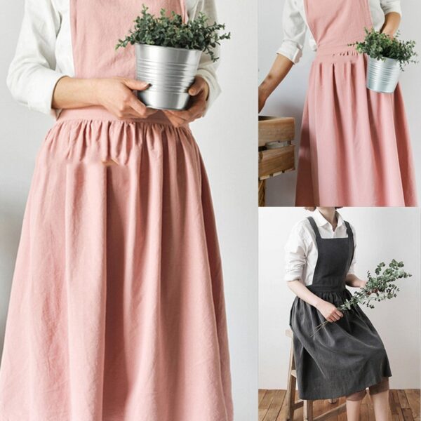 Σκανδιναβική γυναικεία γυναικεία φούστα στυλ Συλλέξτε μέση χαριτωμένο φόρεμα εστιατόριο καφετέρια οικιακή κουζίνα για μαγείρεμα
