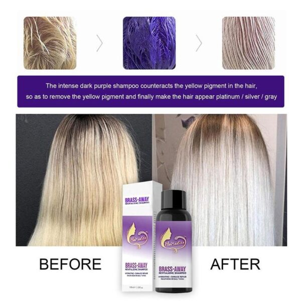 Professional Revitalize Shampoo viola efficace rimuove l'effetto ottone Shampoo per capelli giallo 100 ml Biondo viola 30 ml P0Y3 3