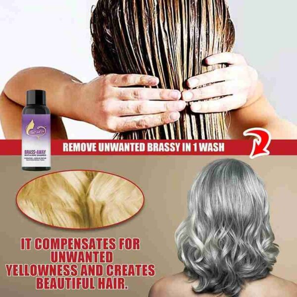 Ƙwararrun Ƙwararrun Ƙwararrun Ƙwararrun Ƙwararrun Ƙwararrun Shamfu yana Cire Brassy Away Hair Shamfu Yellow 100ml Blonde Purple 30ml P0Y3 5