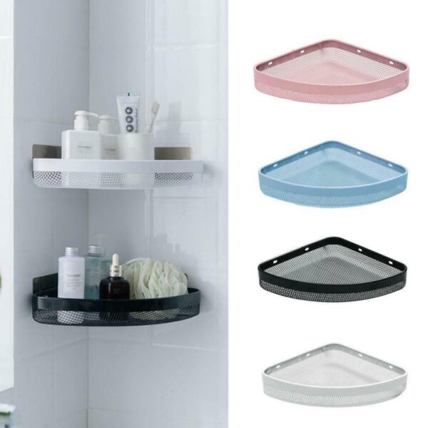 Punch free Bathroom Corner Shelf Bathroom Kitchen Organizer Holder Metal Corner Shower Metal Shelf Holder Storage