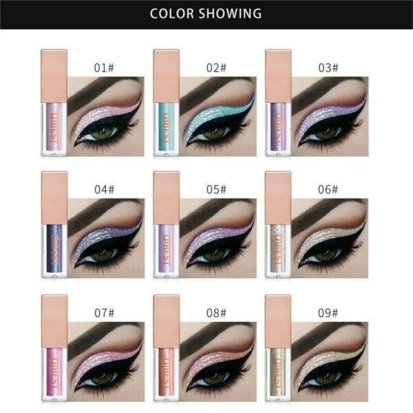 QiBest 15 Colors Glitter Liquid Eyeshadow Waterproof Lasting Shimmer Metallic Easy To Makeup Professional Eye Shimmer 1