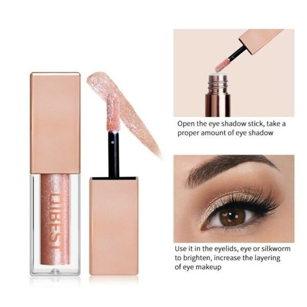 QiBest 15 Colors Glitter Liquid Eyeshadow Waterproof Lasting Shimmer Metallic Easy To Makeup Professional Eye Shimmer 3