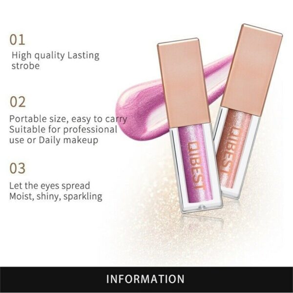 QiBest 15 Colors Glitter Liquid Eyeshadow Waterproof Lasting Shimmer Metallic Easy To Makeup Professional Eye Shimmer 5