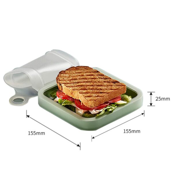 Sandwich Toast Snack Box Office Worker Lunch Box Konteynirê Silicone Snackê Ji Bo Zarokê Dêûbav Dibistana 5