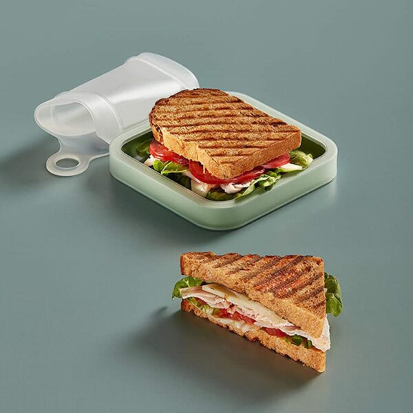 Sandwich Toast Snack Box Office Worker Lunch Box Reusable Silicone Snack Container For Parent child School