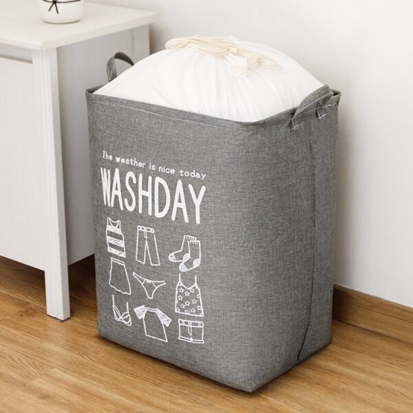 Super Large Laundry Basket 75LFoldable Storage Laundry Hamper With Drawstring Cover Water Proof Linen Toy Clothes 2
