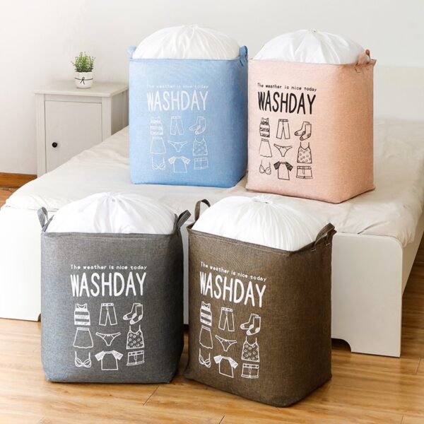 Super Large Laundry Basket 75LFoldable Storage Laundry Hamper With Drawstring Cover Water Proof Linen Toy Clothes