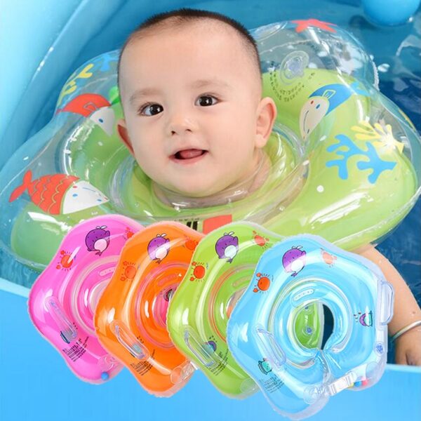 Swimming Baby Accessories Neck Ring Tube Safety Baby Float Circle for Bathing Flamingo Inflatable Ava Inflatable