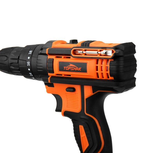 TOPSHAK TS ED2 21V Brushed Cordless Impact Drill Rechargeable 2 Speeds LED Electric Drill W 1 3