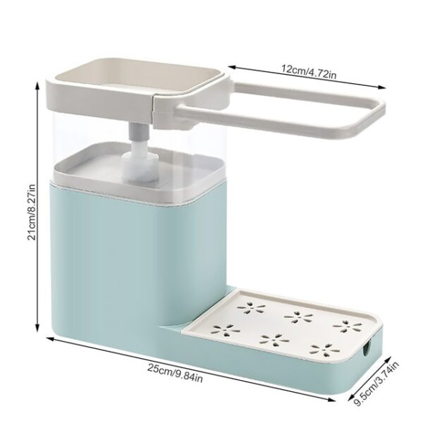 ရေမြှုပ်တစ်မျိုးတည်းတွင် နှစ်ခုပါသော Drain Soap Dispenser with Sponge Pump Dispenser Wipe Arrangement Rack Dish Towel 8.jpg 640x640 8