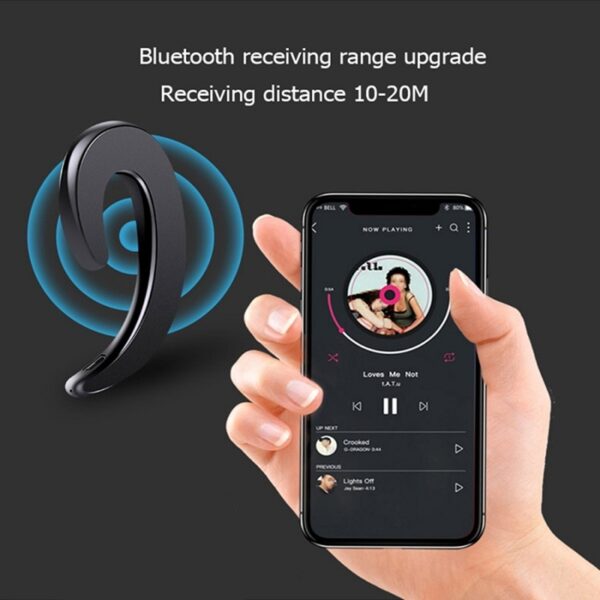 Bluetooth 4 1 Wayarles Kalis Air Fon Telinga Pengaliran Tulang Stereo Alat Dengar Fon Kepala Sukan Memandu Alat Telinga Fon telinga dengan 2