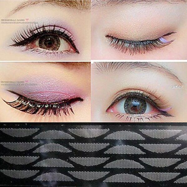 YOKPN 120 Pcs Lace Double Eyelid Paste Stickers Mesh Invisible Double Eyelid Stripe Tape Professional Eye 1