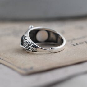 Silver Demon Eye Owl Ring - image 3