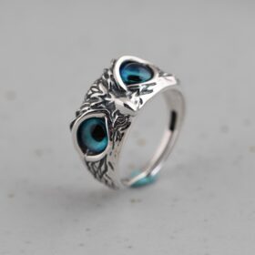 Silver Demon Eye Owl Ring - image 1