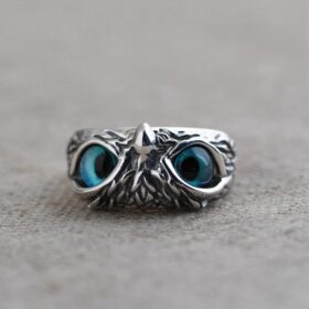 Silver Demon Eye Owl Ring - image 4