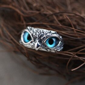 Silver Demon Eye Owl Ring - image 5